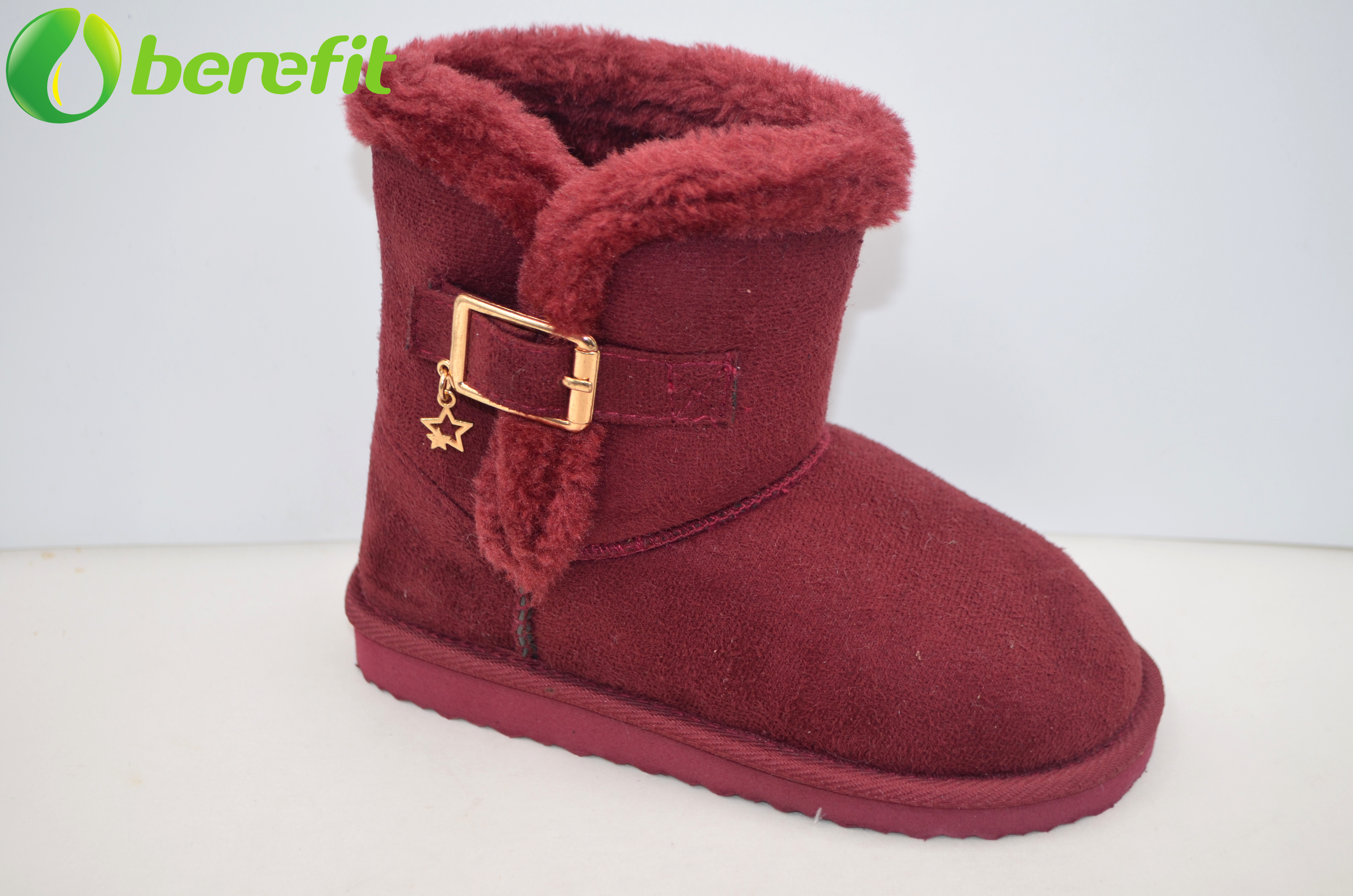 Botas de nieve con lunares de piel de ante para mujer