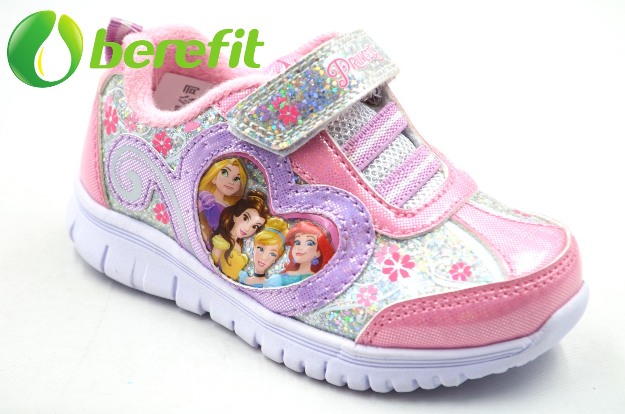 Zapatos para niños Estilo para niñas con diseño de princesa La parte superior de PU rosa con tamaño 24-29 #