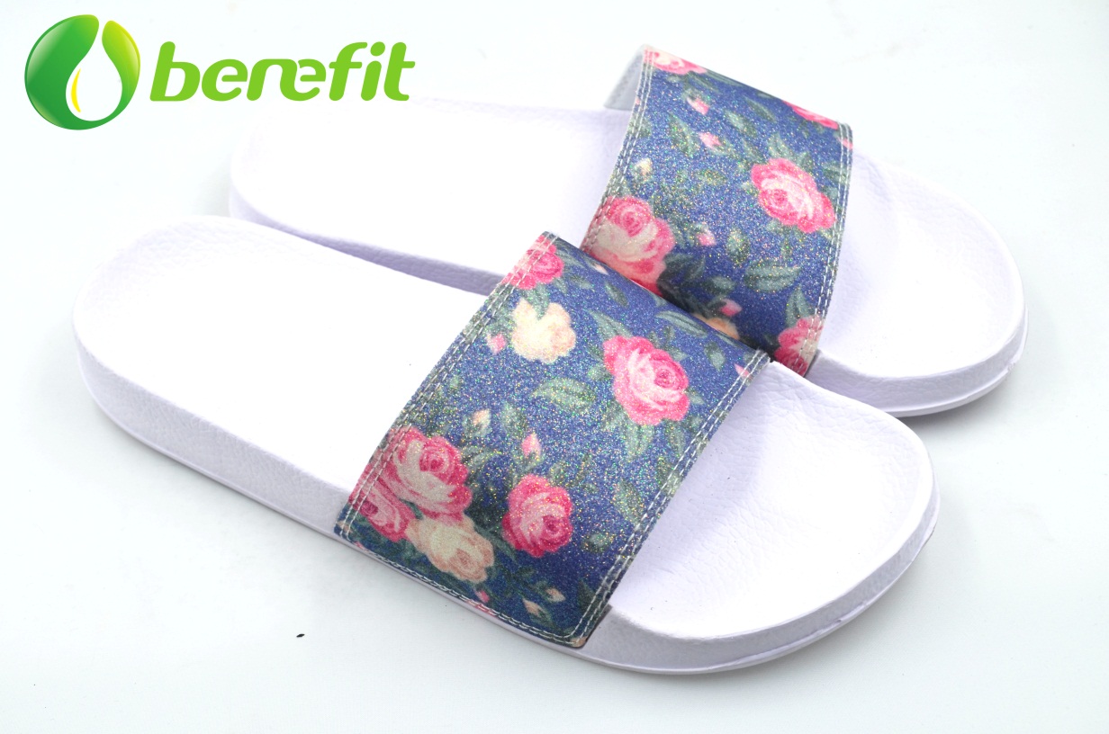 Glitter Flower Sandalias cómodas para mujer para caminar
