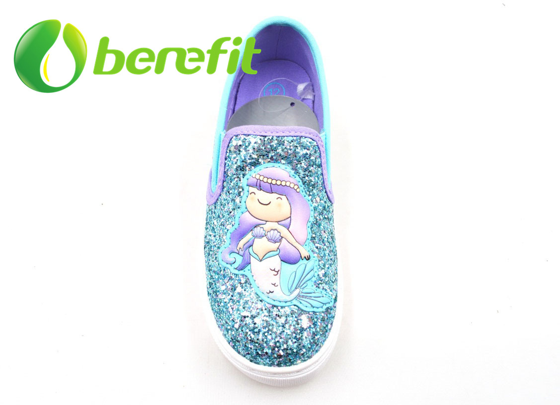 Zapatos para niños niñas y zapatos casuales para niños con parte superior de PU brillante y suela de PVC